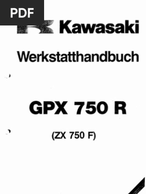 Natur gasformig lobby Kawasaki GPX 750 R ZX 750 F1 Service Manual WWW - Manualedereparatie.info |  PDF