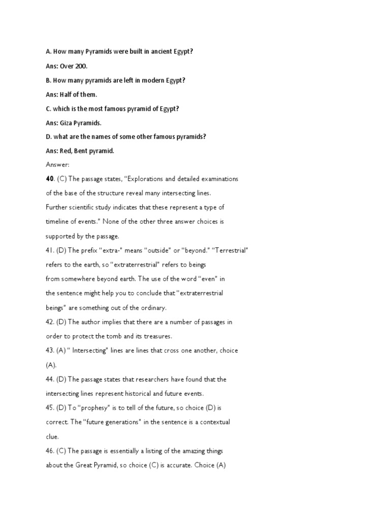 Answers | PDF | Pyramid | Egyptian Pyramids