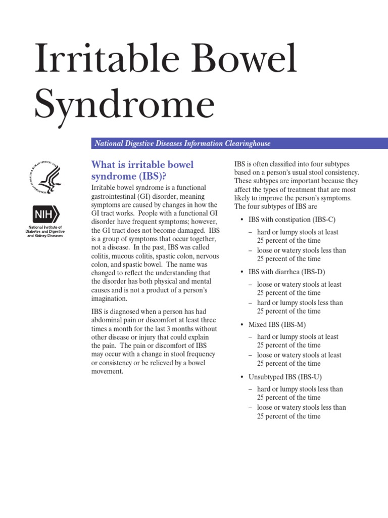 What Is Irritable Bowel Syndrome (IBS) ? | PDF | Irritable Bowel ...