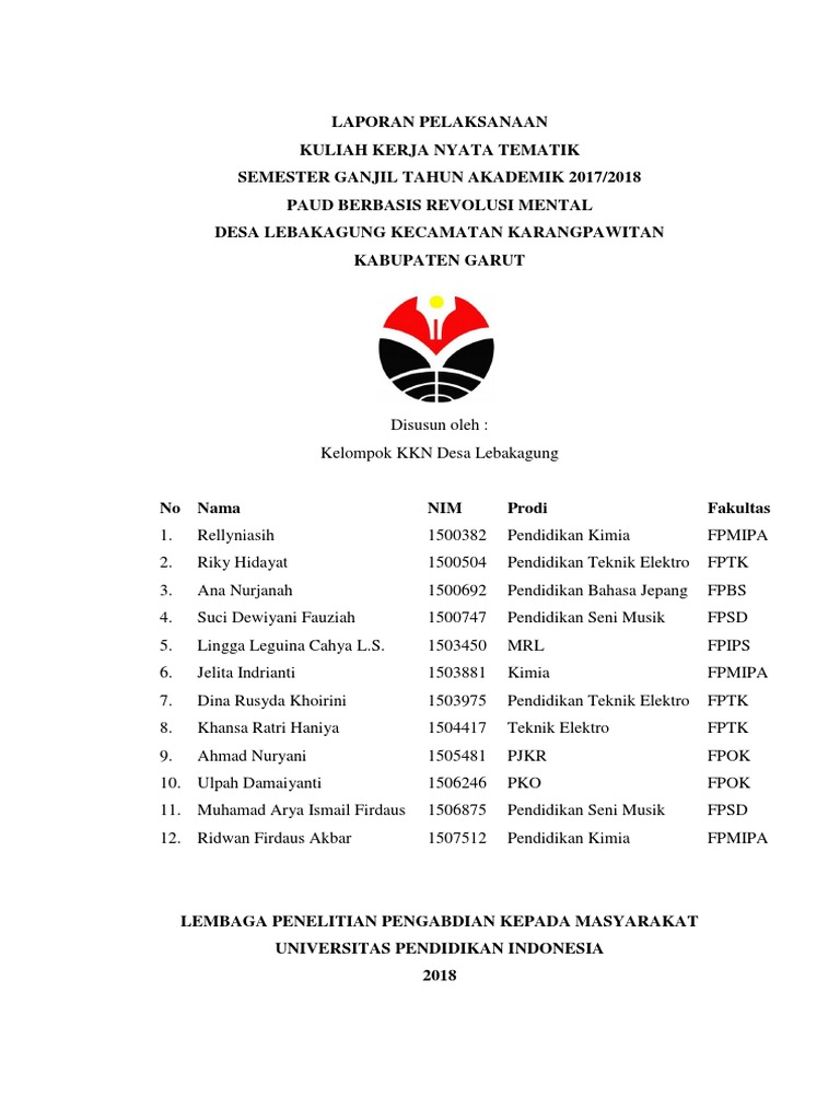 Laporan Kkn La 2018