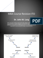 MBA Course Revision ITO: Dr. John W. Lang