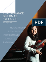 Music Performance Diplomas Syllabus From August 2019