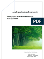 Lovely Professional University: Term Paper of Human Resources Management