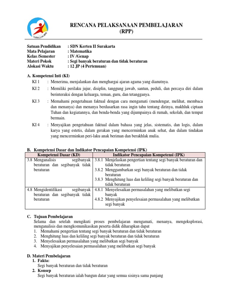 14 Rpp 8 Segi Banyak