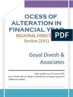 Process of Alteration in Financial Year: Regional Director Section 2