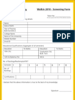 Initial Screening Form