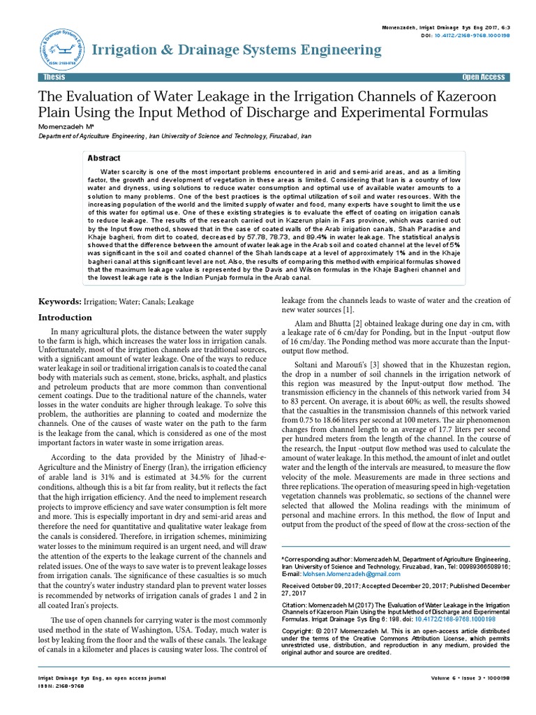 Irrigation & Drainage Systems Engineering PDF Water Resources