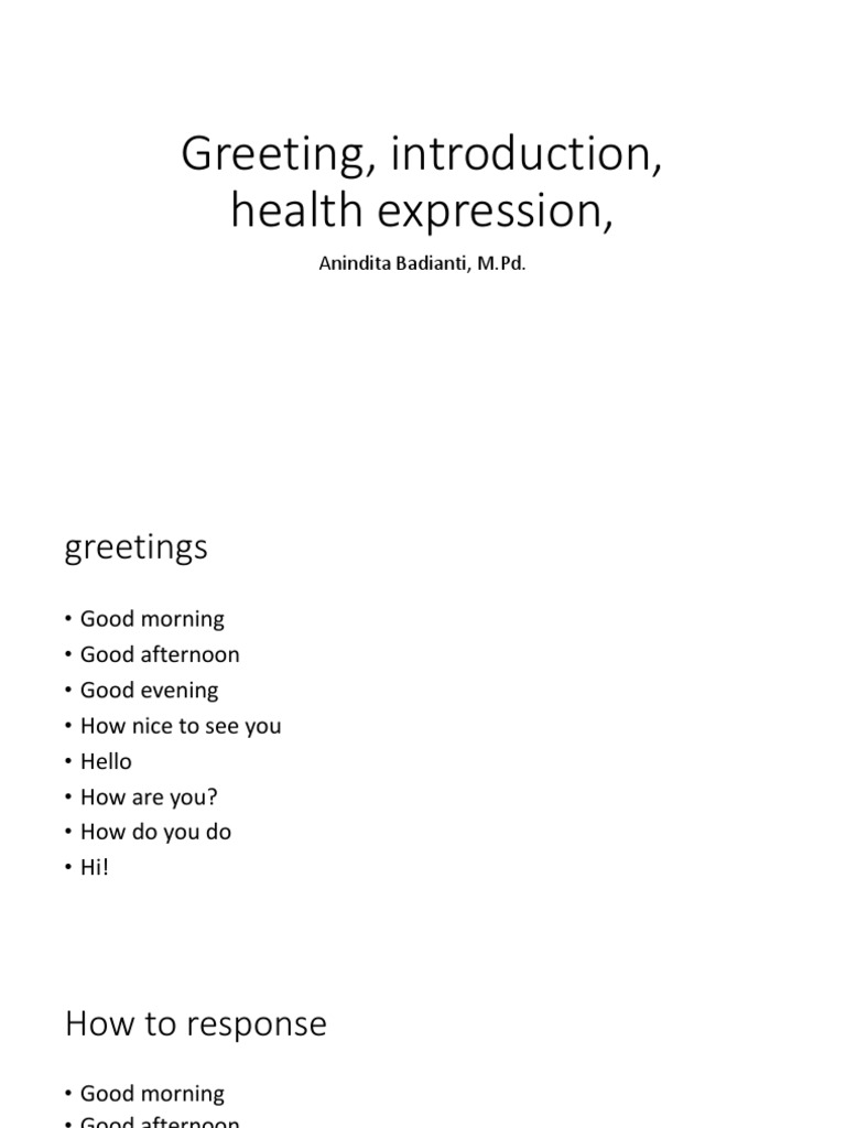 Essential English Greetings and Introductions | PDF | Self-Improvement
