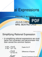 Rational ExpressionsSimplifying and Operations