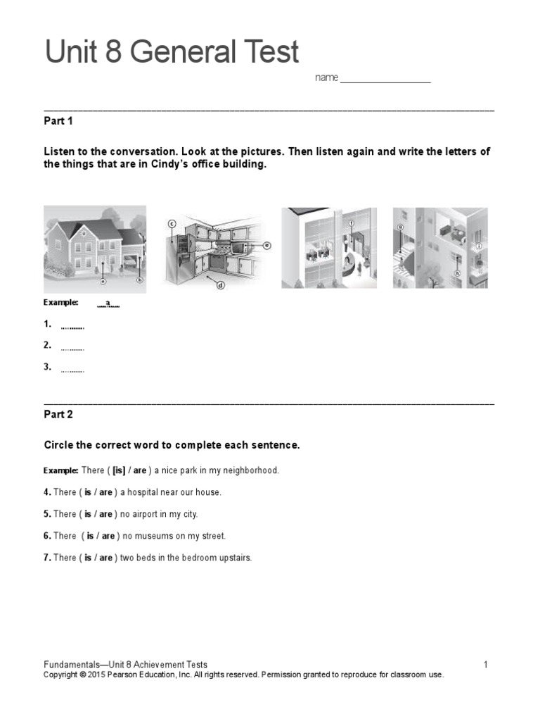 Top Notch Fundamentals Unit 8 Assessment | PDF