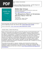 Middle East Critique: To Cite This Article: Yusuf Sarinay (2011) The Relocations (Tehcir) of Armenians and The Trials of