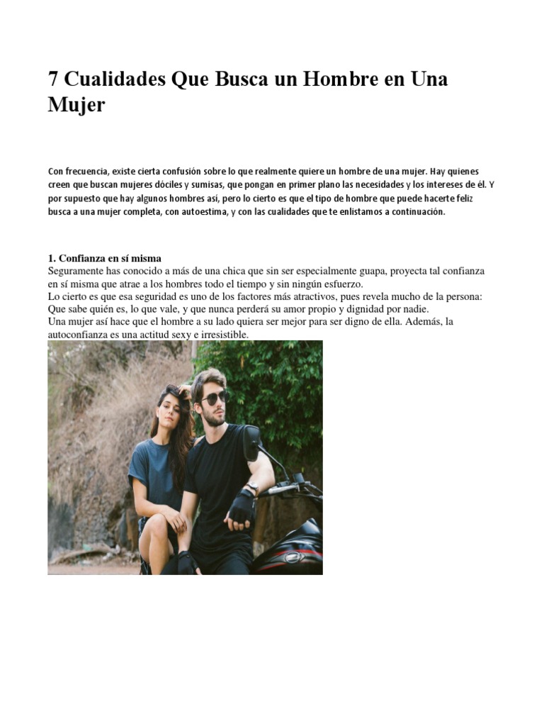 Cualidades que Busca un Hombre en una Mujer | PDF | Humor | Amor
