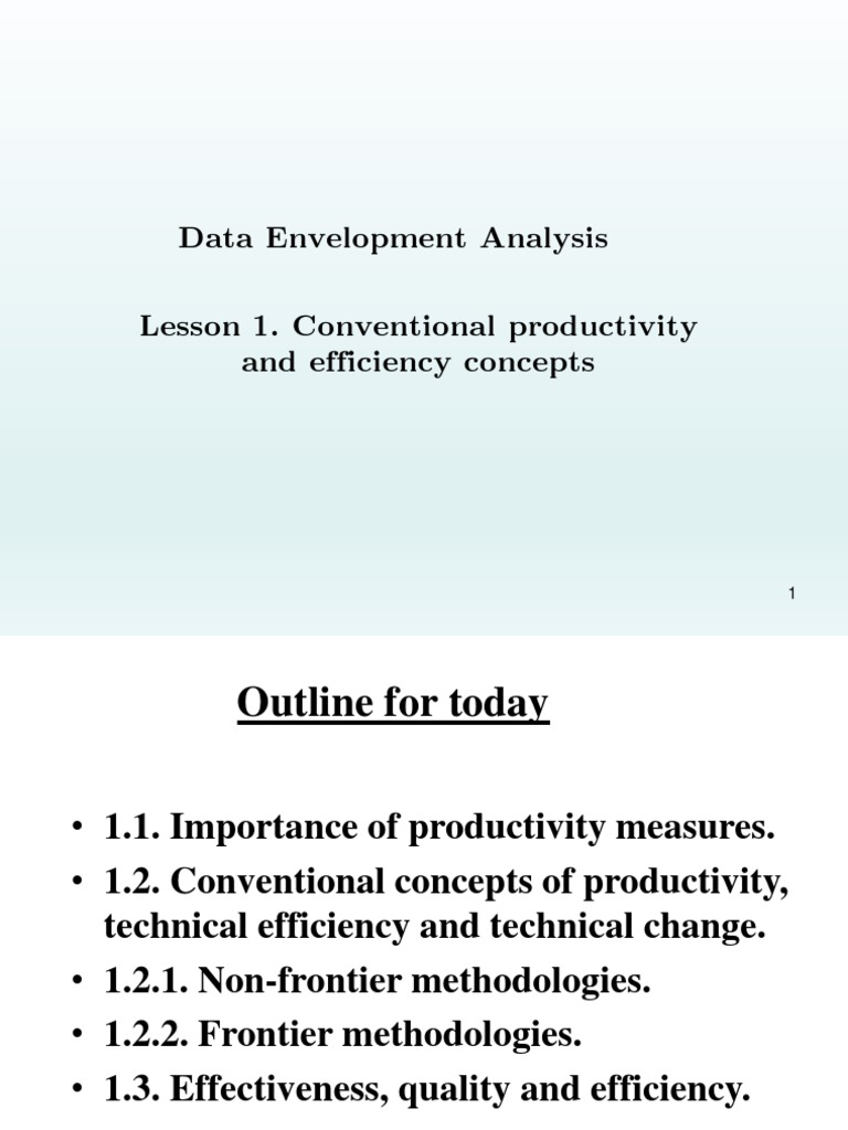Productivity and Efficiency Concepts | PDF | Labour Economics | Factors ...