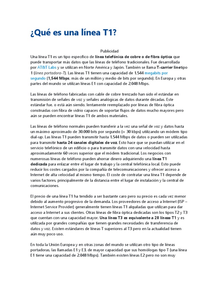 ¿Qué es una línea T1? Una explicación detallada de esta línea digital ...