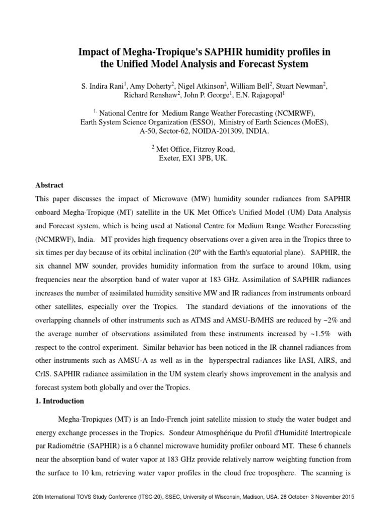 (I-01) - S. Indira Rani Et - Al 2015 PDF | PDF | Numerical Weather ...