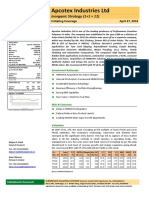 Apcotex Industries Ltd - Inorganic Strategy (1+1 = 11) Initiating Coverage