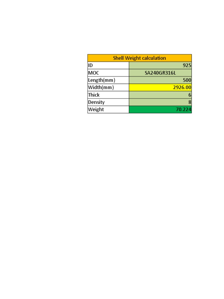 Shell Weight Calculation Guide | PDF | Science & Mathematics