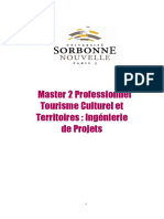 Brochure Master 2 Pro Tourisme Culturel 2018 2019 PDF
