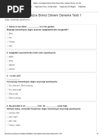 İlkokul 3. Sınıf İngilizce Birinci Dönem Deneme Testi 1 İngilizce Test Çöz - No - 1355