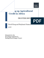 Scaling Up Agricultural Credit in Africa