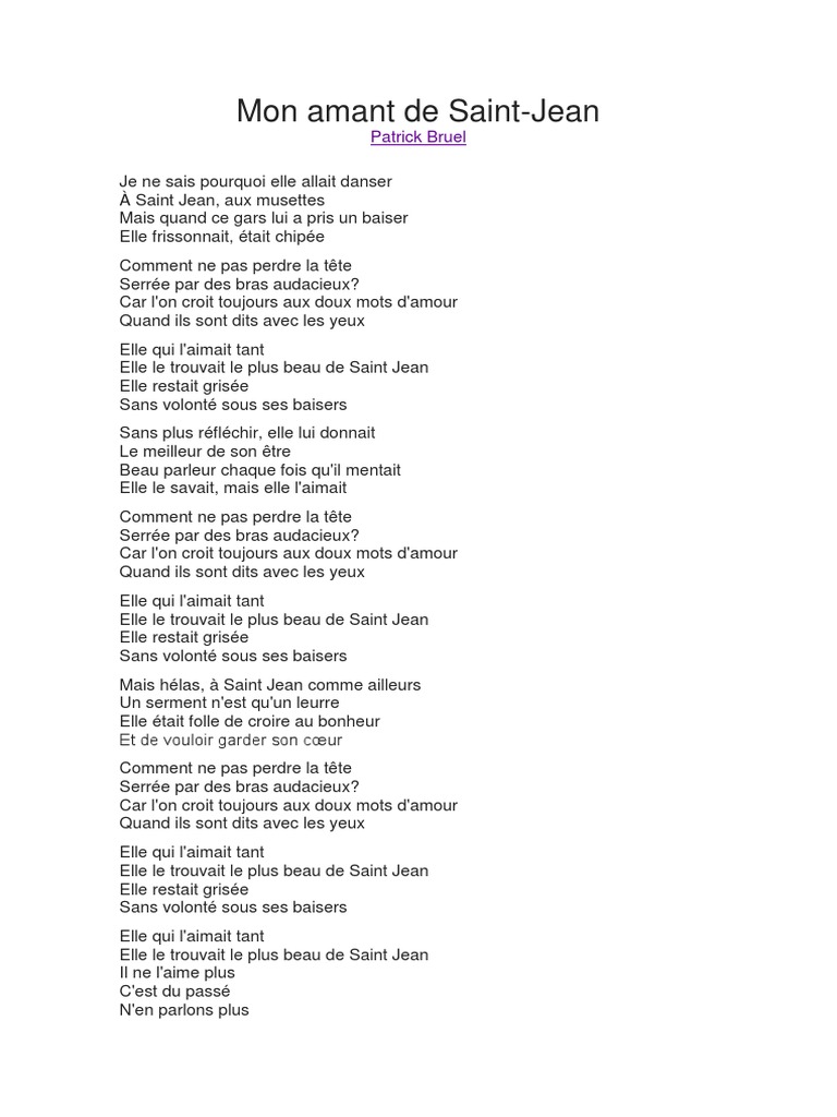 mon amant de saint jean patrick bruel pdf