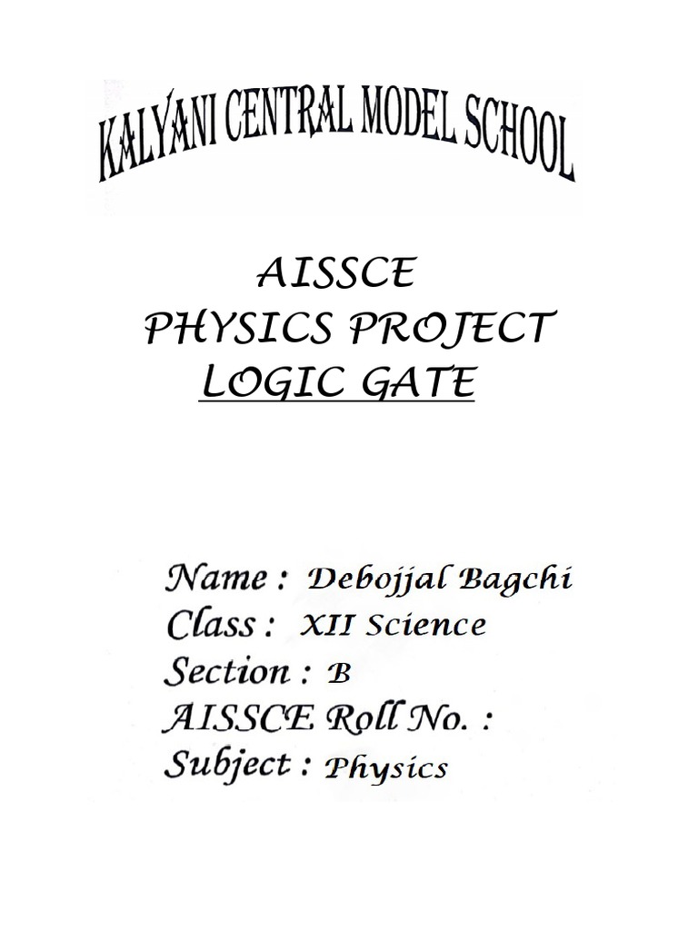 Aissce Physics Project Logic Gate PDF