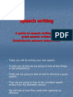 Speech Writing: A Guide To Speech Writing and Great Speech Writers. Christchurch Primary School 2006