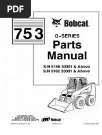 Bobcat 753 G-Series Skid Steer Loader Parts Catalogue Manual (G-Series SN516220001 and Above) PDF