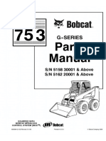 Bobcat 753 G-Series Skid Steer Loader Parts Catalogue Manual (G-Series SN516220001 and Above) PDF