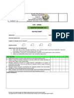 Master Teacher rating sheet for San Roque Dau High School