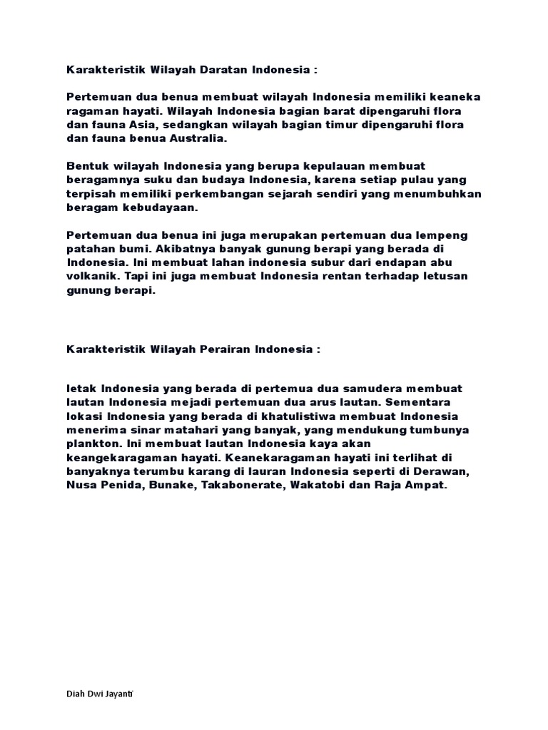 Karakteristik Wilayah Daratan Indonesia Pdf