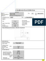 Procedure Qualification Record (PQR) Form: Joints