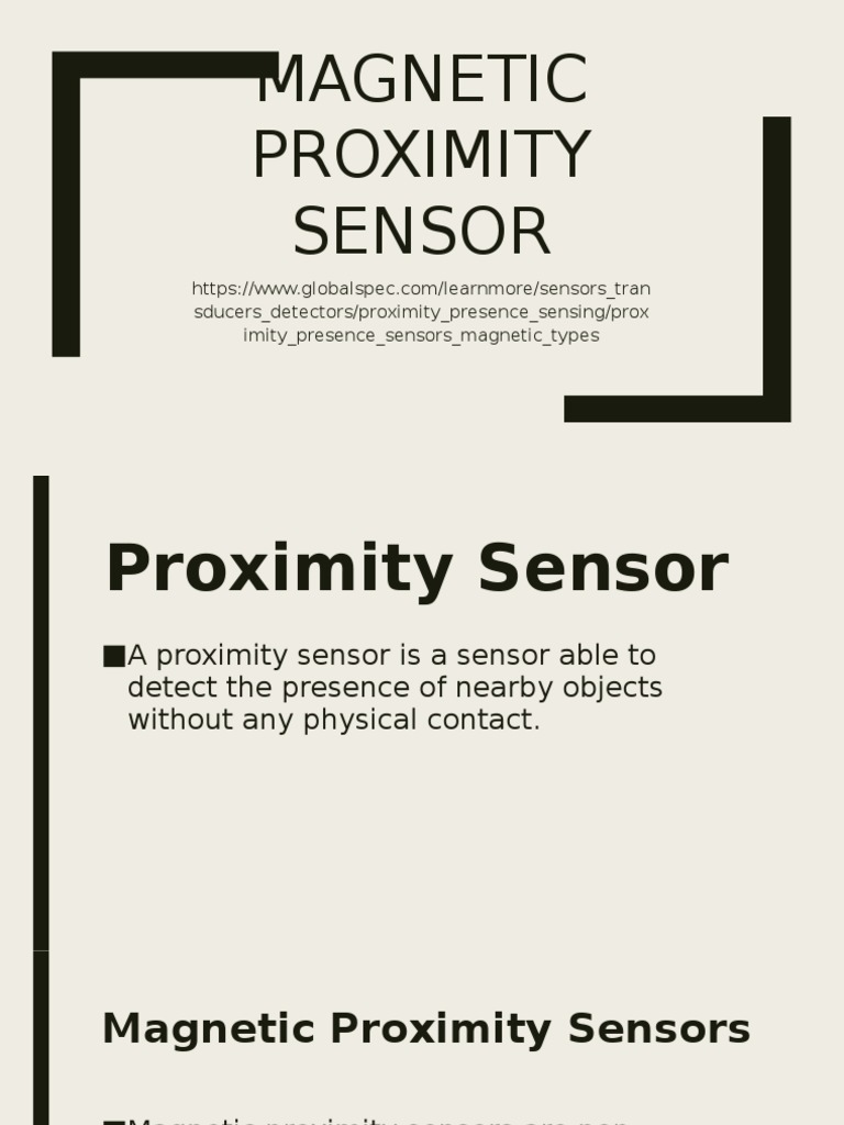 Magnetic Proximity Sensor Overview | PDF | Switch | Inductor