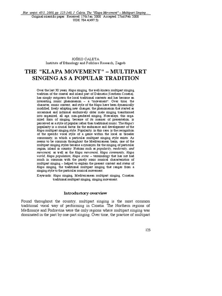 The Rise of Klapa Singing: Exploring How a Traditional Multipart ...