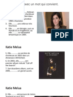 Complétez Avec Un Mot Qui Convient. Katie Melua