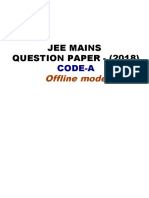 Jee Mains 2018 QP Code A