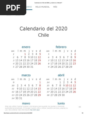 Calendario De Chile Del 2020 Cuándo En El Mundo