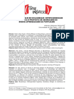 O Ensino Bilíngue em Moçambique Heterogeneidade Linguística e Proposta de Abordagem Do Ensino Aprendizagem Do Português