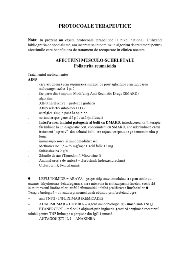 Protocoale Terapeutice Generale | PDF