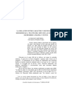 L: H K J: A Relación Entre Carácter Y Destino en La Modernidad A Través Del Mito de Las Sirenas DE Omero A Afka Y Oyce