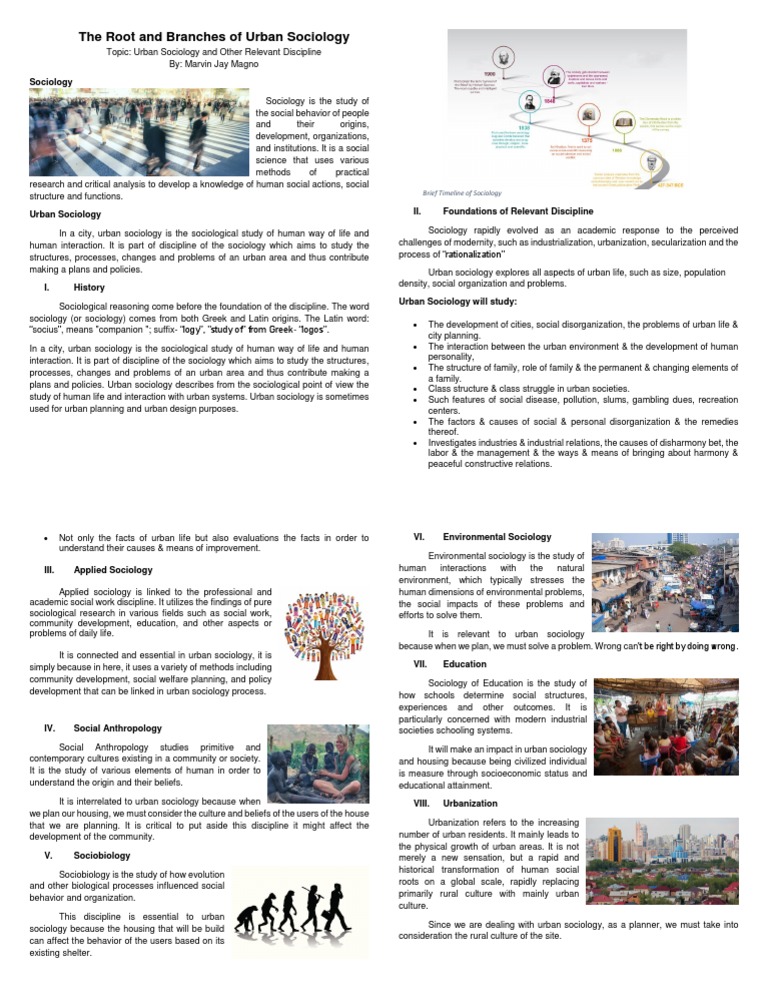 The Root and Branches of Urban Sociology | PDF | Sociology | Sociobiology