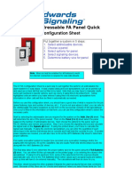 E-FSA Addressable FA Panel Quick Configuration Sheet: Put Together A System in 5 Steps