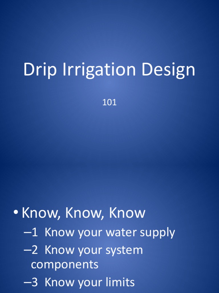 Drip Irrigation Design PDF Pipe (Fluid Conveyance) Irrigation