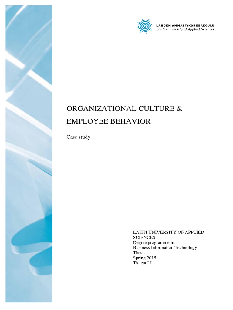 Impact of Culture on Employee Behavior | PDF | Organizational Culture ...