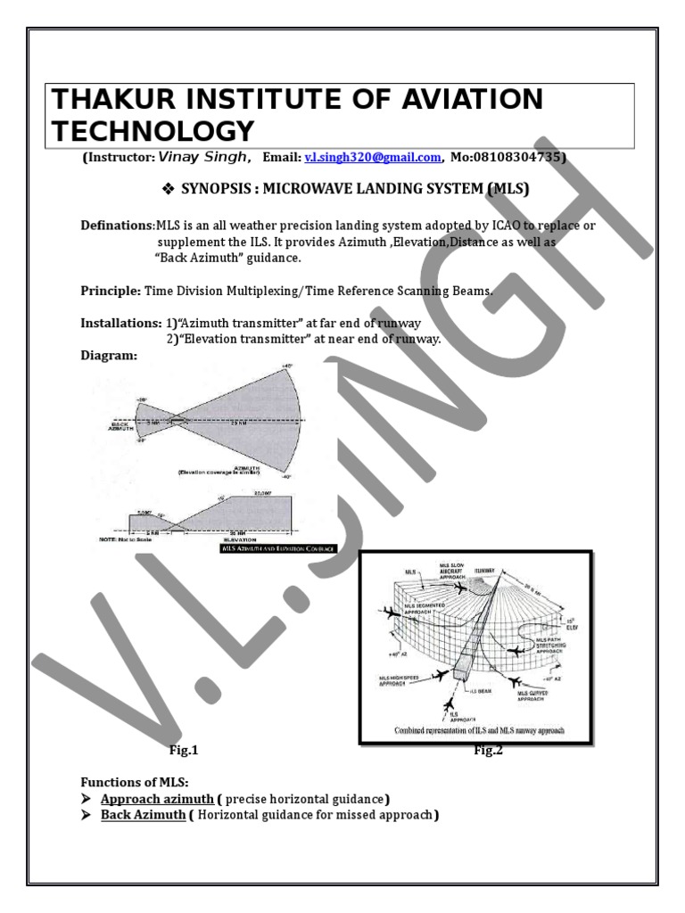 Thakur Institute of Aviation Technology: Synopsis: Microwave Landing ...