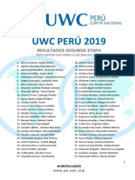 SEGUNDA ETAPA: UWC Perú 2019