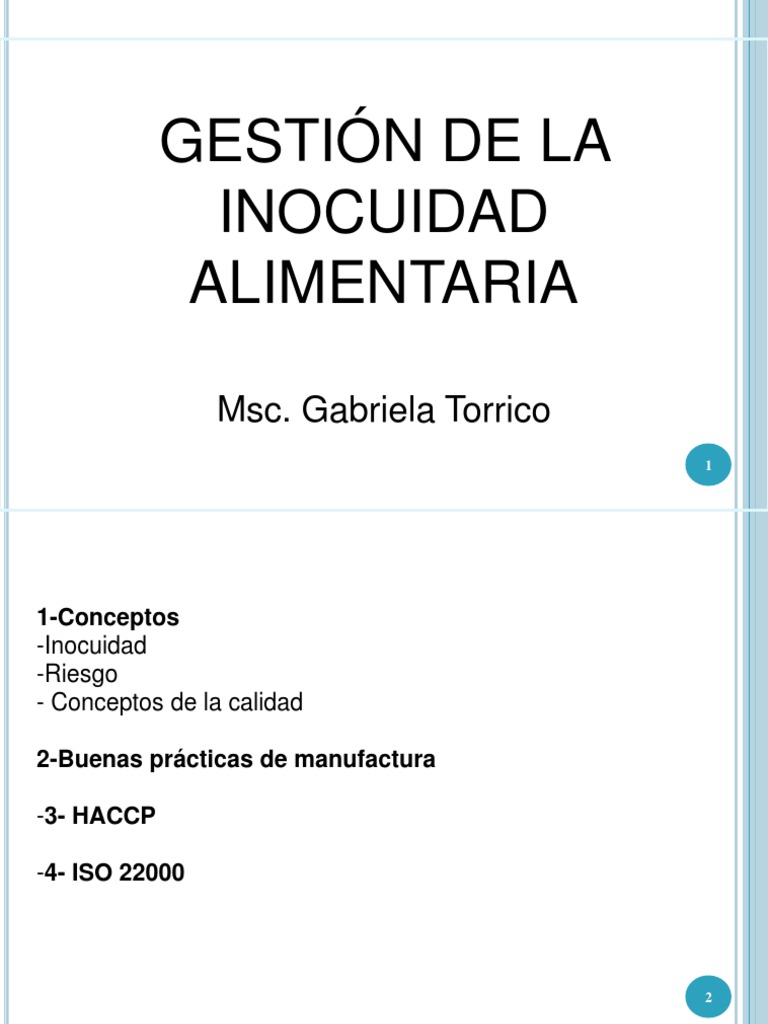 Gestión de Inocuidad Alimentaria | PDF | Análisis de Riesgo y Puntos ...