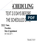 Text 2-3 Days Before The Scheduled Date: For Scheduling