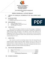 Project Proposal / Activity Design: Total Budgetary Requirements P 12,000.00