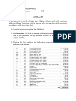 Affidavit of Loss - Ms Anne